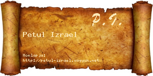 Petul Izrael névjegykártya